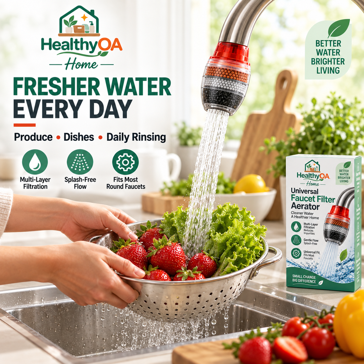 HealthyOA Home Universal Faucet Filter Aerator