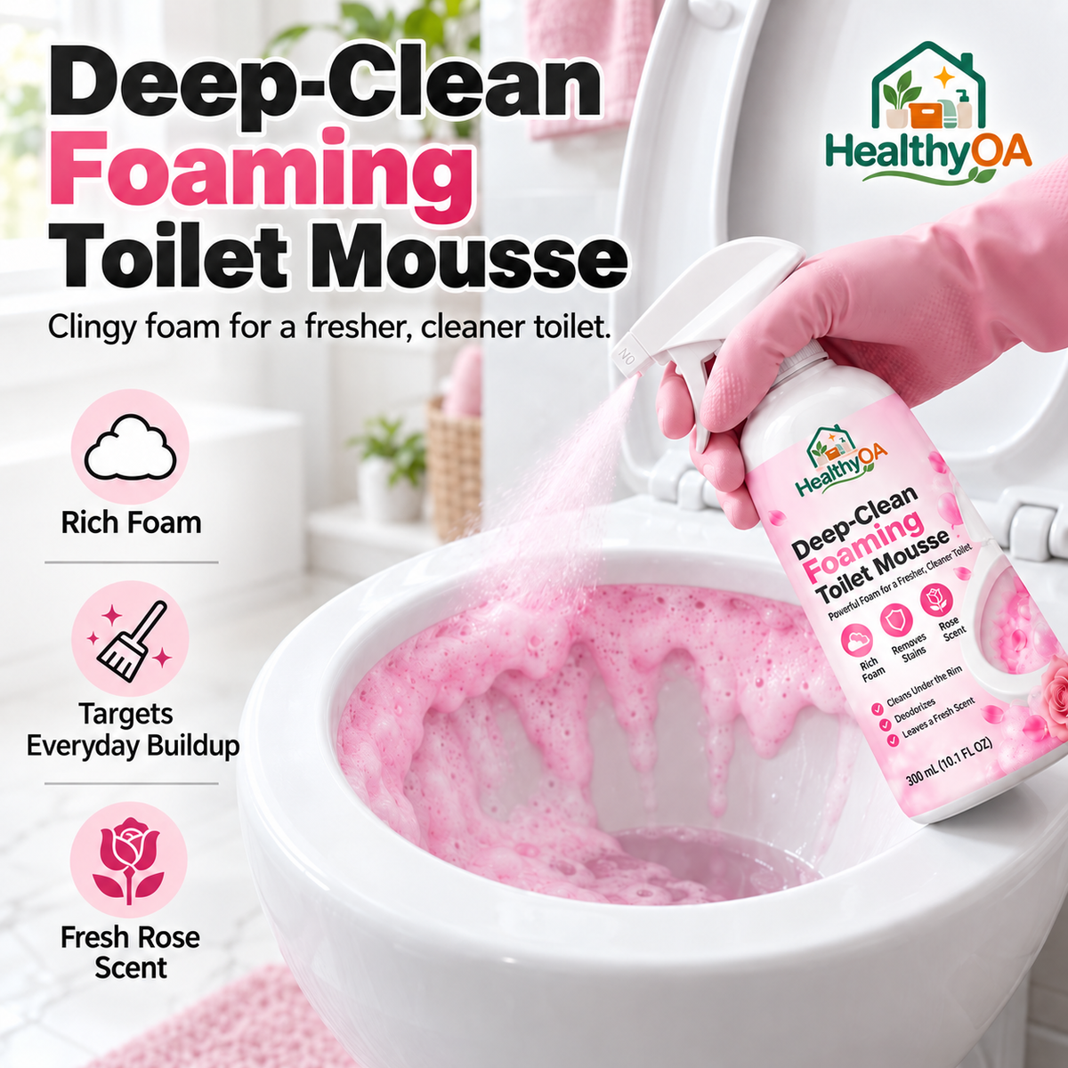 HealthyOA Home Deep-Clean Foaming Toilet Mousse