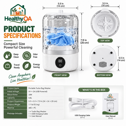 HealthyOA Home Portable Turbo Rag Washer