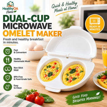 HealthyOA Home Dual-Cup Microwave Omelet Maker