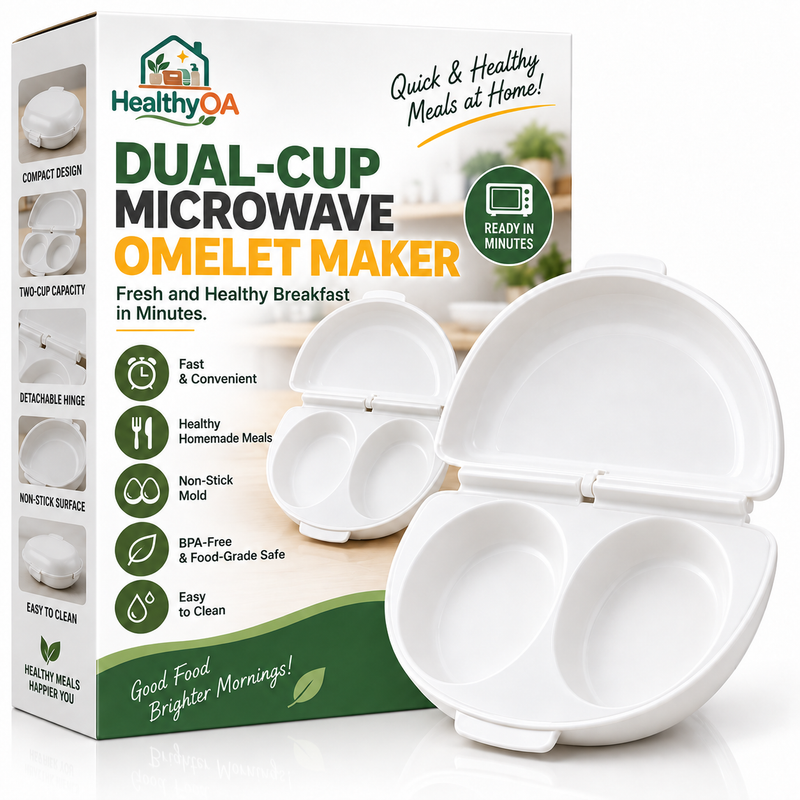 HealthyOA Home Dual-Cup Microwave Omelet Maker