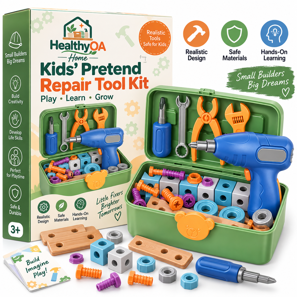HealthyOA Home Kids' Pretend Repair Tool Kit