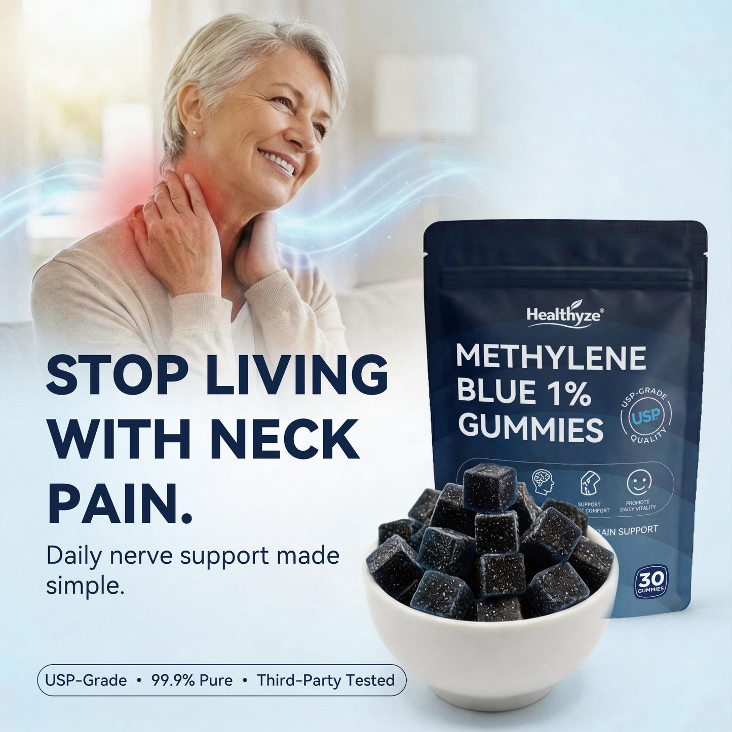 Methylene Blue Gummies💊Pain Go away soon💊Fast-acting: One gummie instantly warms for lasting relief.💎TikTok VIP Exclusive Offer