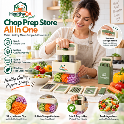HealthyOA Home Compact Safety Vegetable Slicer & Storage Set